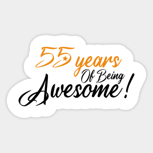 Celebration of 55th, 55 Years Of Being Awesome Sticker